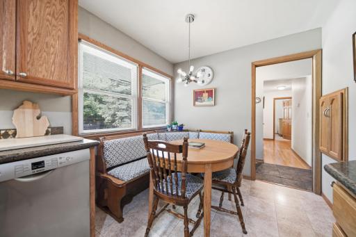 Nice informal dinging in the updated kitchen