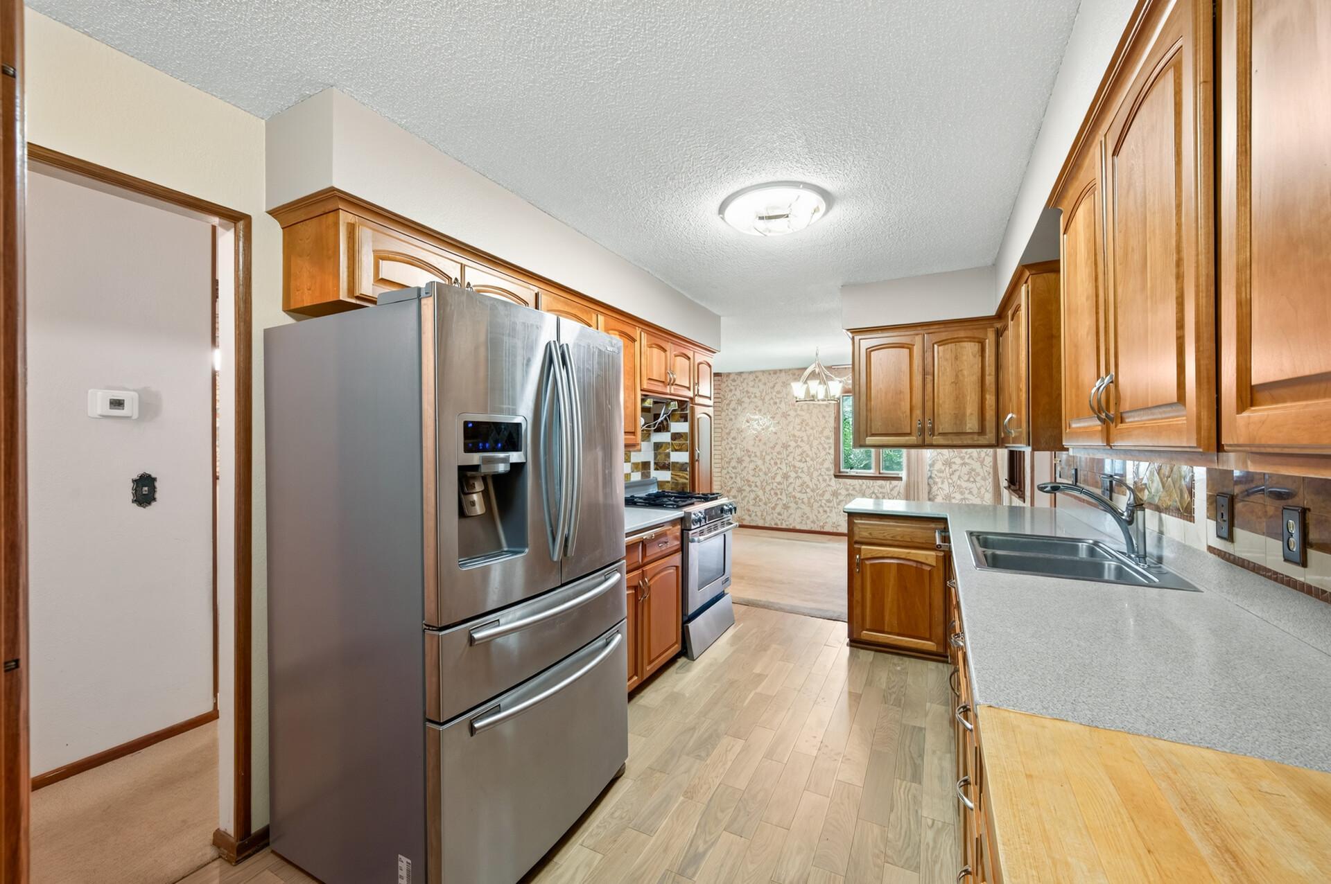 Kitchen with view of the dining room.