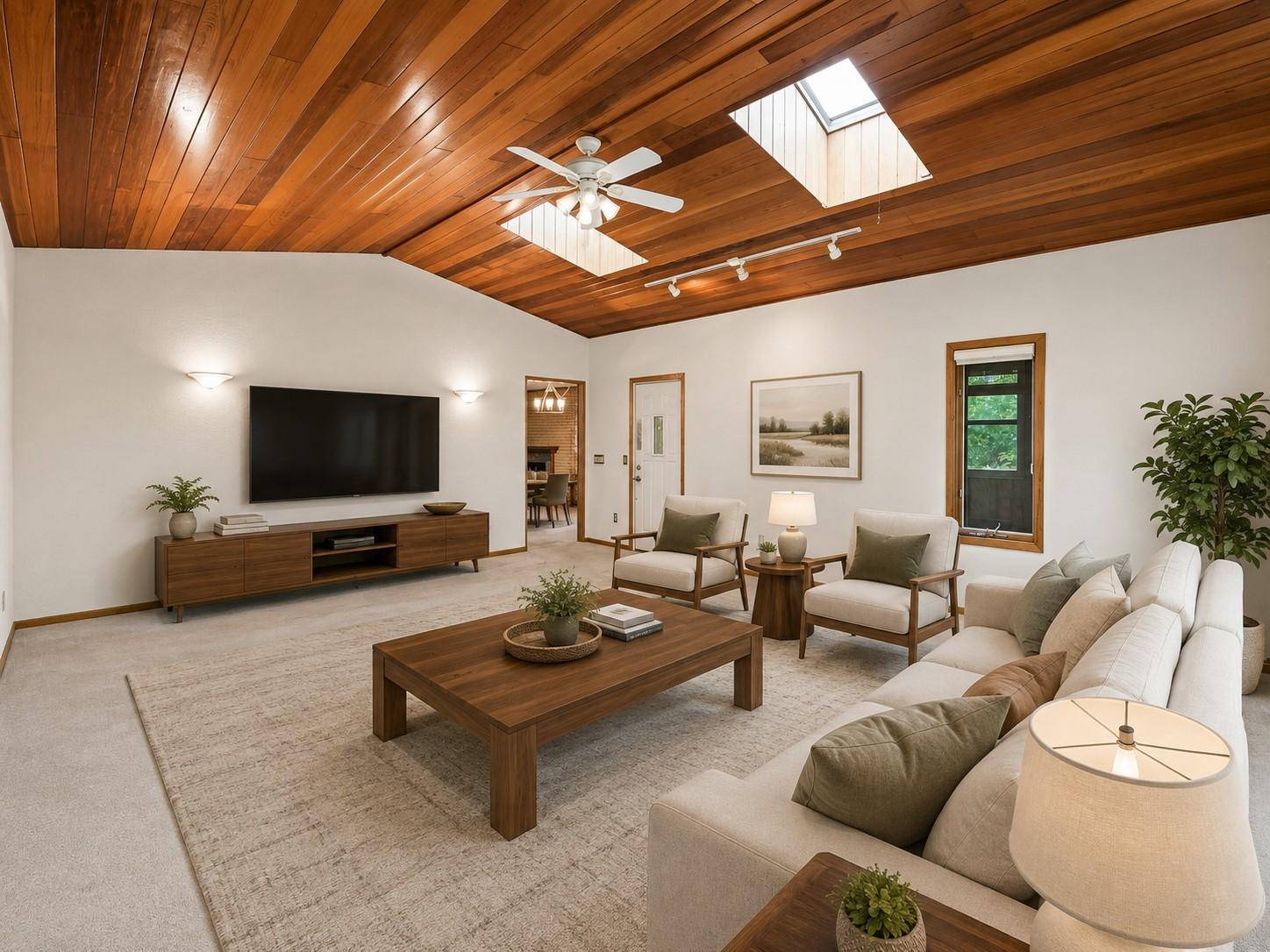 Virtually staged Family room