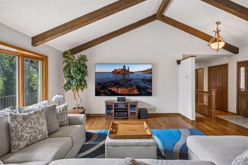 Open, vaulted main floor living room