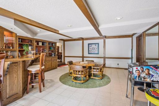 Tile floors are great for easy clean up - no worries about wet feet coming in from the pool area!