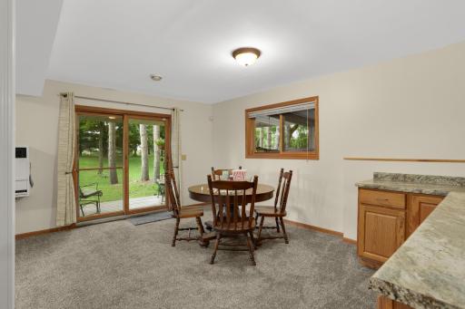 Lower level family room with walkout to deck