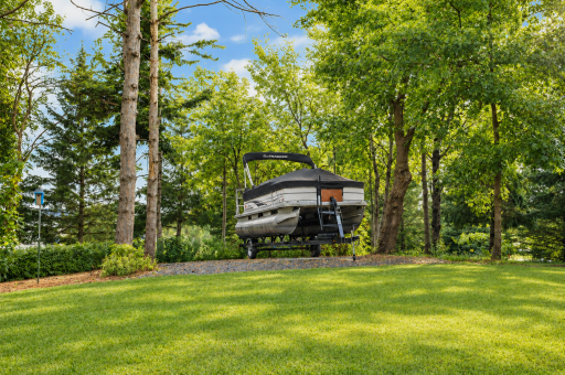 Trap rock pad for RV, boat or future garage/outbuilding