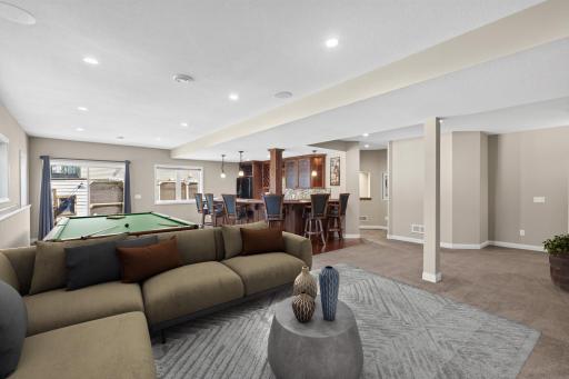 So many possibilities to enjoy this lower level (virtually staged)