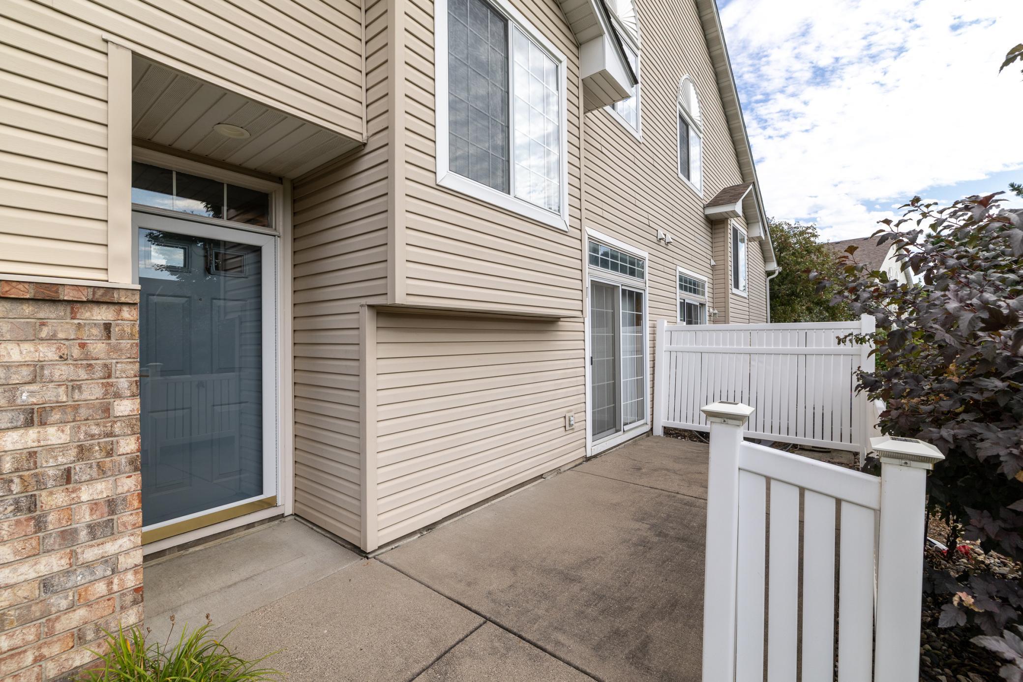 Patio is accesible from both the dining room and front door