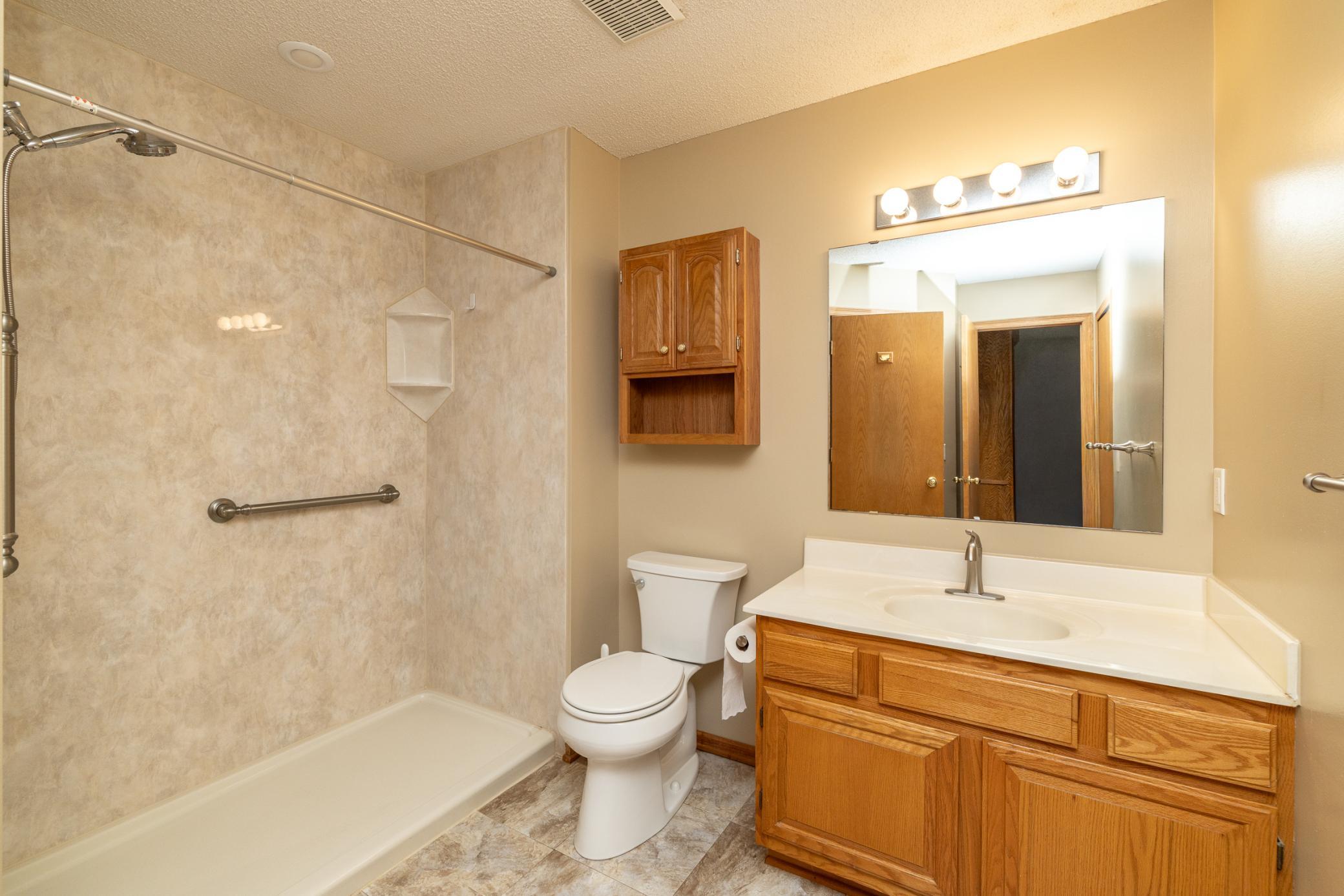 Updated bath with walk-in shower