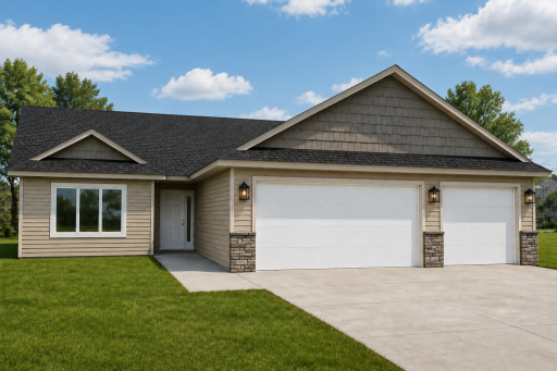 *AI-generated exterior rendering* This image is intended to provide a conceptual representation of the home. Not exact floor plan layout due to AI-generation.