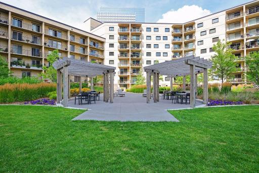 Beautiful outdoor plaza space for residence to enjoy.