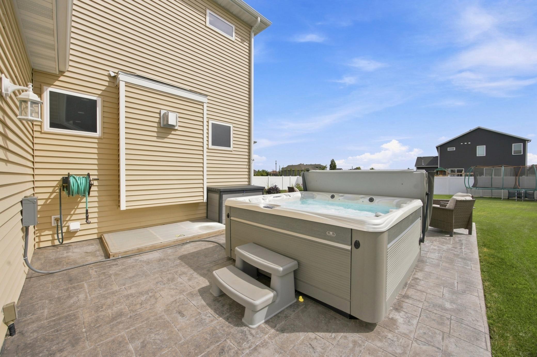 Backyard Concrete Stamped Patio
