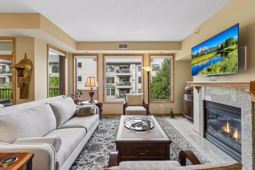 Gas fireplace and wifi controlled TV