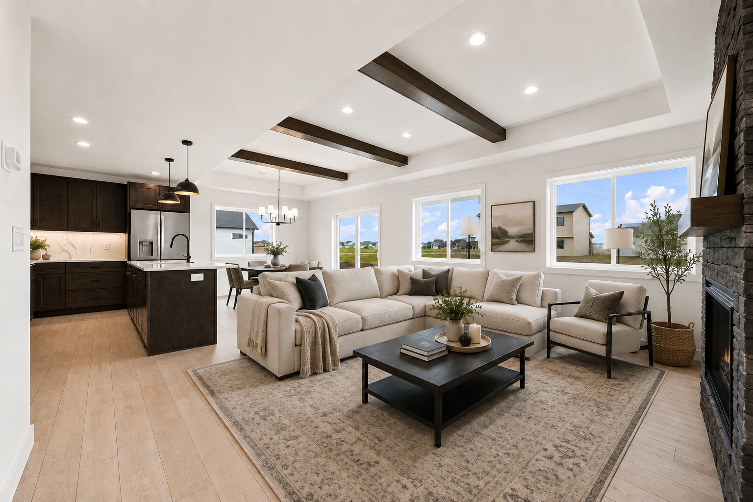 Virtually Staged Living Room
