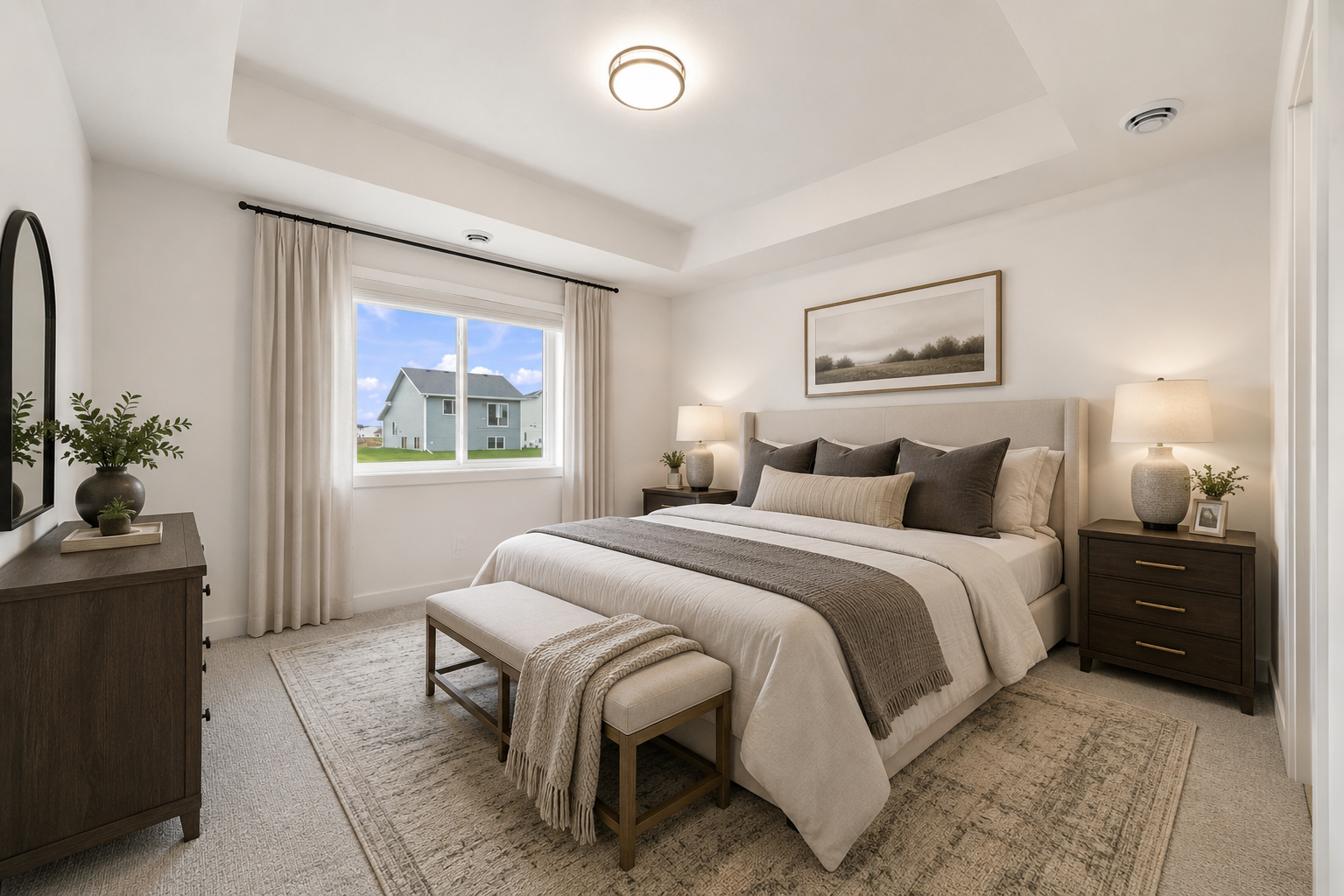Virtually Staged Primary Bedroom Suite