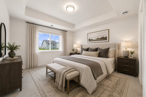 Virtually Staged Primary Bedroom Suite