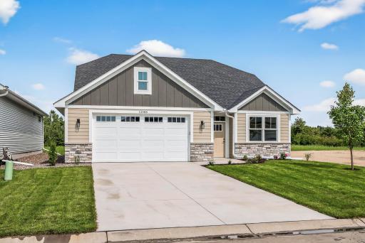 Curb appeal galore! Notice the width of the Garage - actually size is 24x23!