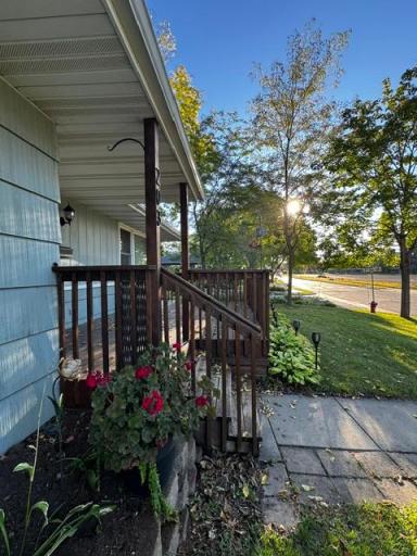 Quick walk from the garage to your front door. Large partially covered front porch to enjoy the seasons in Minnesota.