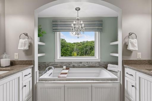 Soak your stress away in this beautiful tub & peaceful space!