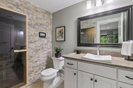 A special treat in the lower level 3/4 bath......a like-new Sauna!