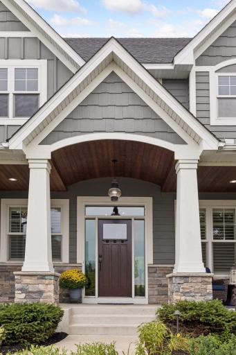 A welcoming front entrance and large porch.