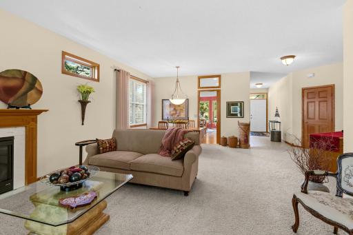 Another view from living area to kitchen and foyer