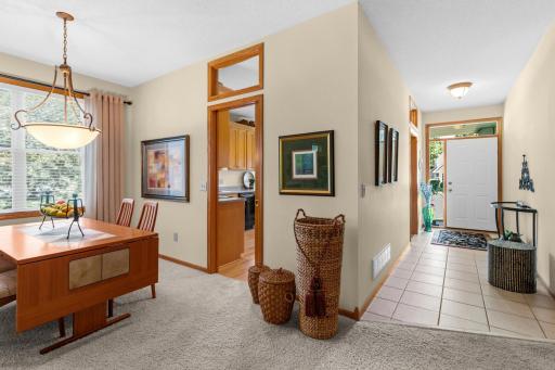 Pocket door leads to kitchen