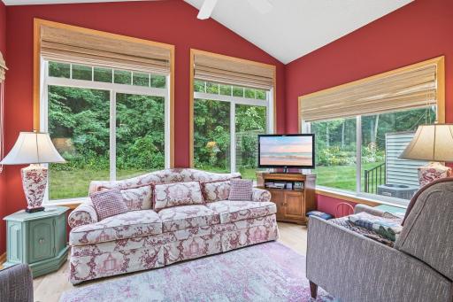 Sunroom adjoining living room