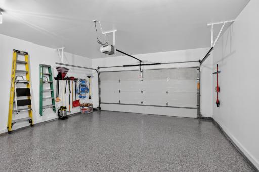 New epoxy floor, paint and light fixtures!