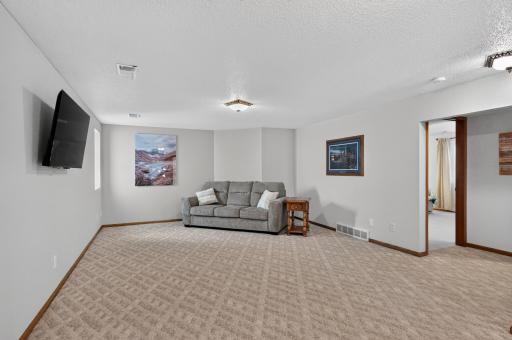 Recreation room with egress window
