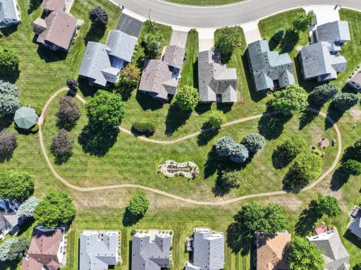 Aerial of assn walking path