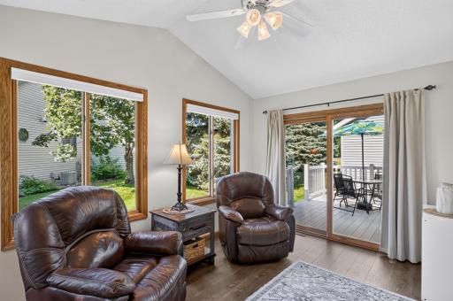 4 season porch with patio door to deck