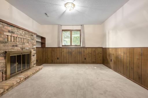 Lower level family room looking to backyard