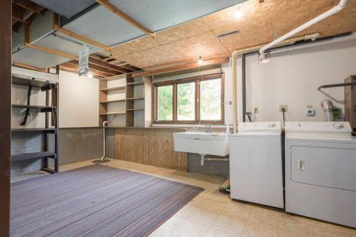Lower level laundry / mechanical room and lots of storage space