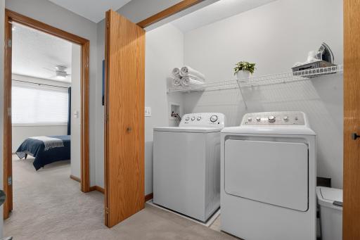 Yes! There is a full laundry facility on the upper level where all the dirty clothes are.