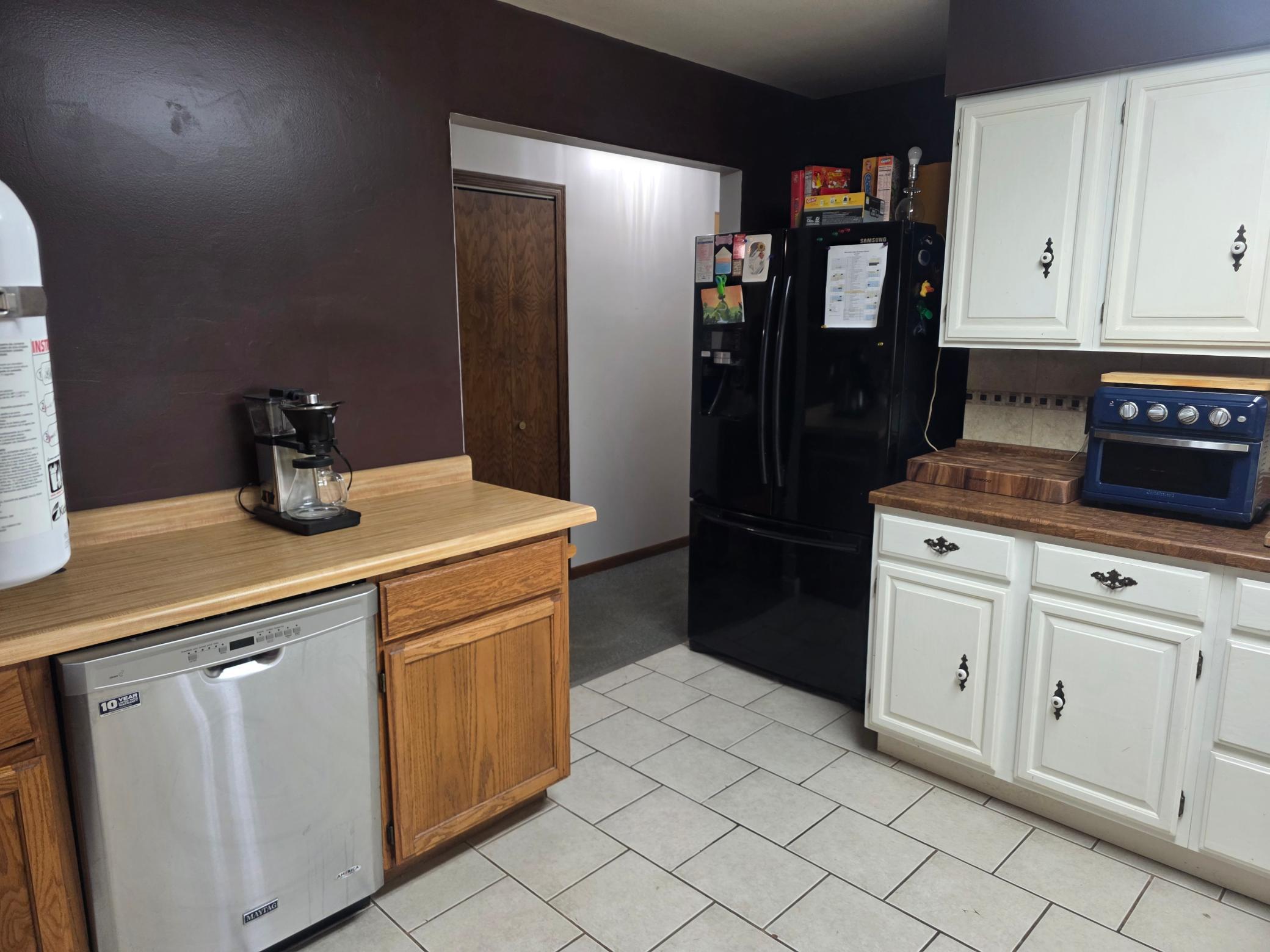 Coffee Bar with Butcher Block and new Stainless dishwasher