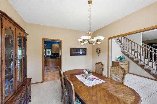 A dedicated formal dining area provides additional space for hosting meals and gatherings.