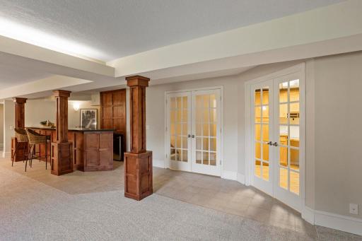Office/flex space behind double french doors