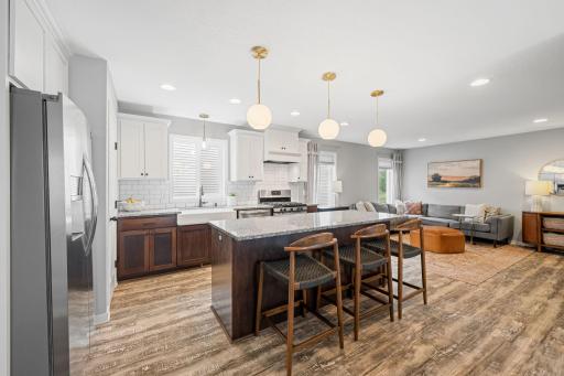 Large, updated kitchen with stainless steel appliances