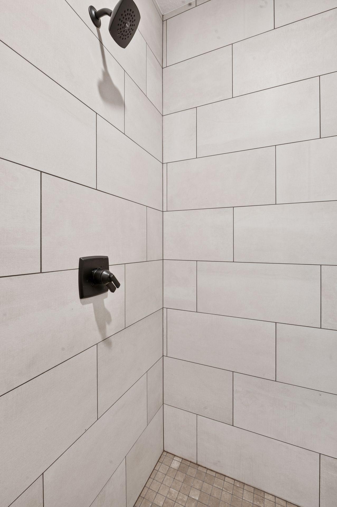 Walk-in tile shower