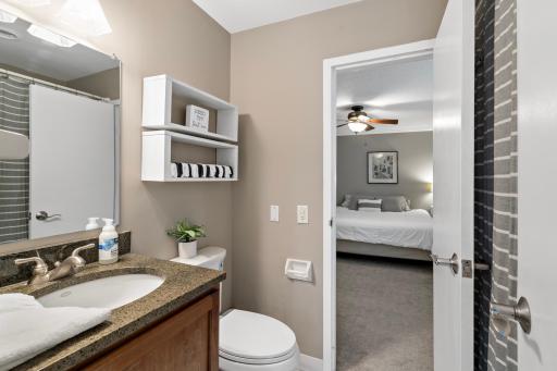 Jack and Jill Full Bathroom updated tub and surround