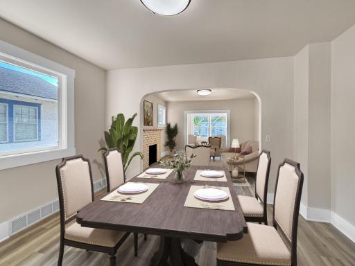 Virtually staged- dining room & living room