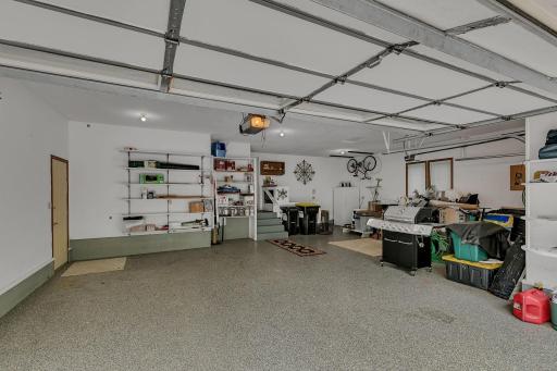epoxy floor in the three stall attached garage