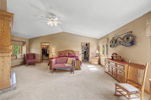 Double walk in closets with built in drawers