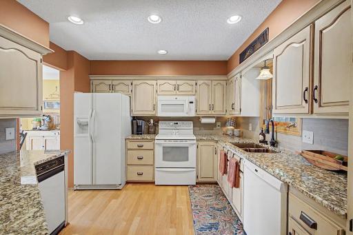 Granite countertops with copper sink