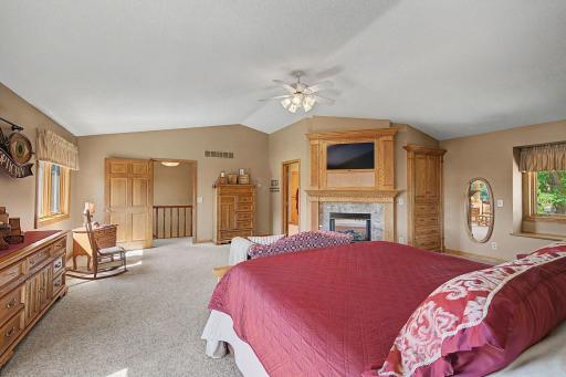 Primary with built in dresser and TV, stays with home