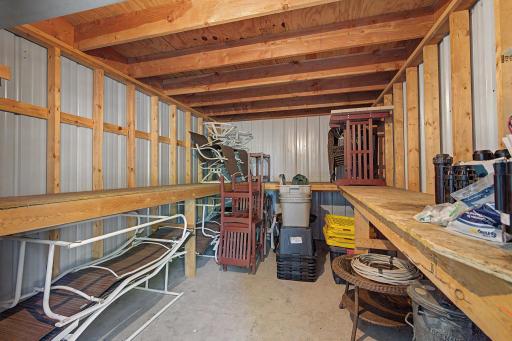 Storage area used for pool equipment during Winter