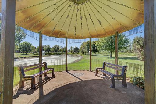 Original corn crib from Gutzwiller farm over looking the irrigation pond, stays with home