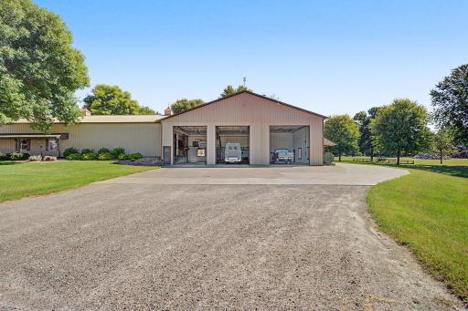 View from driveway at the 3 bays