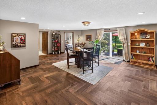 Sliding Doors Extend the Lower-Level Living Space Outdoors