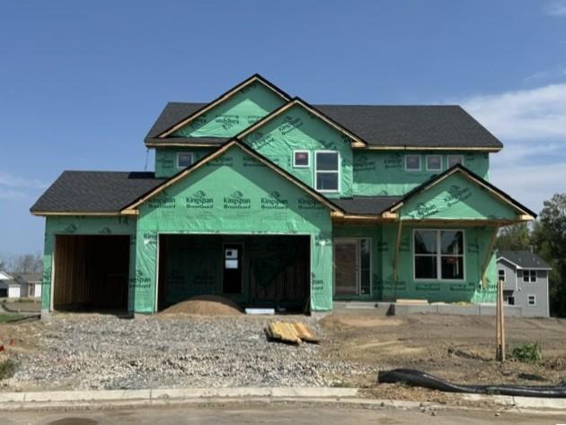 (Photo is of the actual home in progress.)