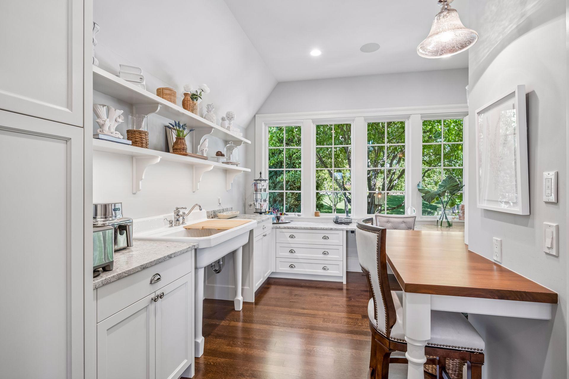 A dedicated craft room provides a flexible space for creativity, projects, or additional workspace.