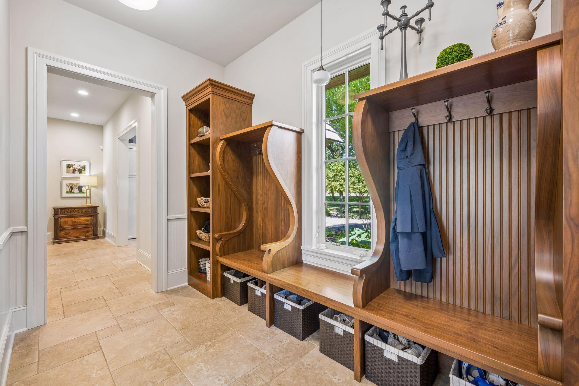 Abundant built-in storage keeps everyday essentials beautifully organized.